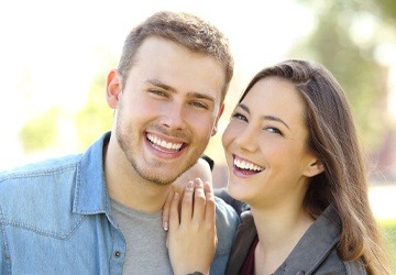 attractive couple smiling